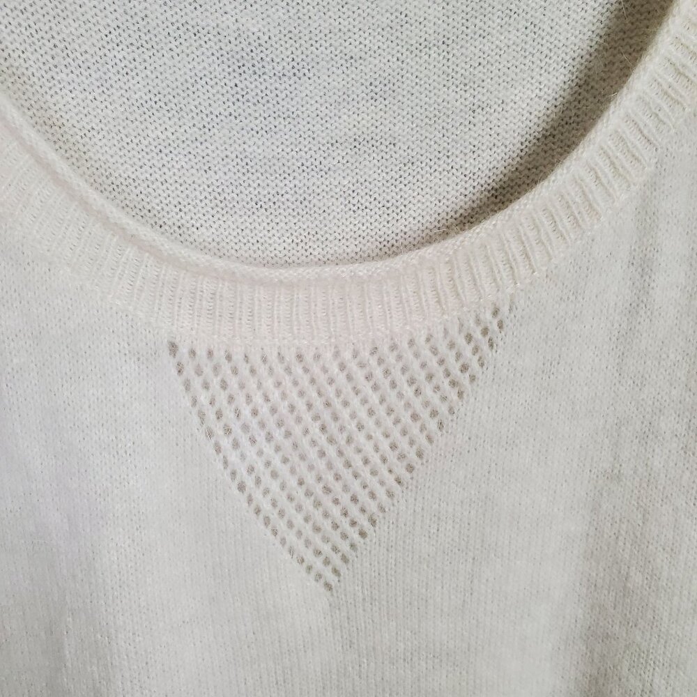Moda International Size L Sweater Scoop Rabbit Hair Wool Blend Fuzzy Plush Cozy - Picture 7 of 9